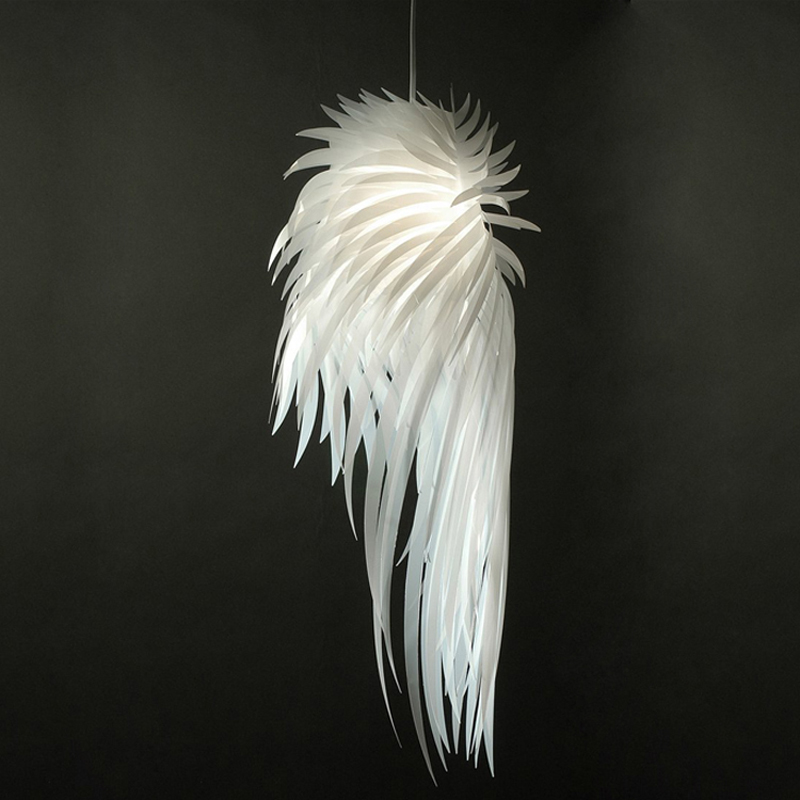 modern pendant light romantic angel wings pp feather bedroom pendant lamp lamparas lustre e27 hanging lamp 110-240v