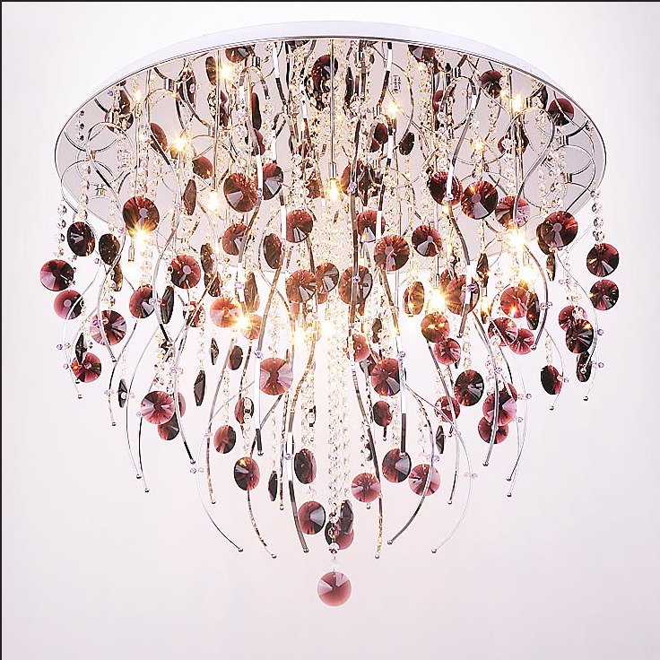 new luxury red led modern luster crystal chandelier lights faixture for foyer bedroom el project flush mounted g4 drop lamp