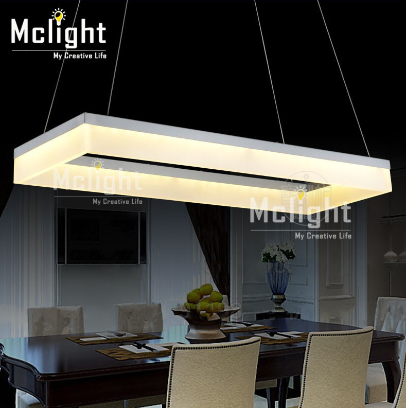 rectangle black silver led chandelier light fixture led modern lamp for dining room, meeting room