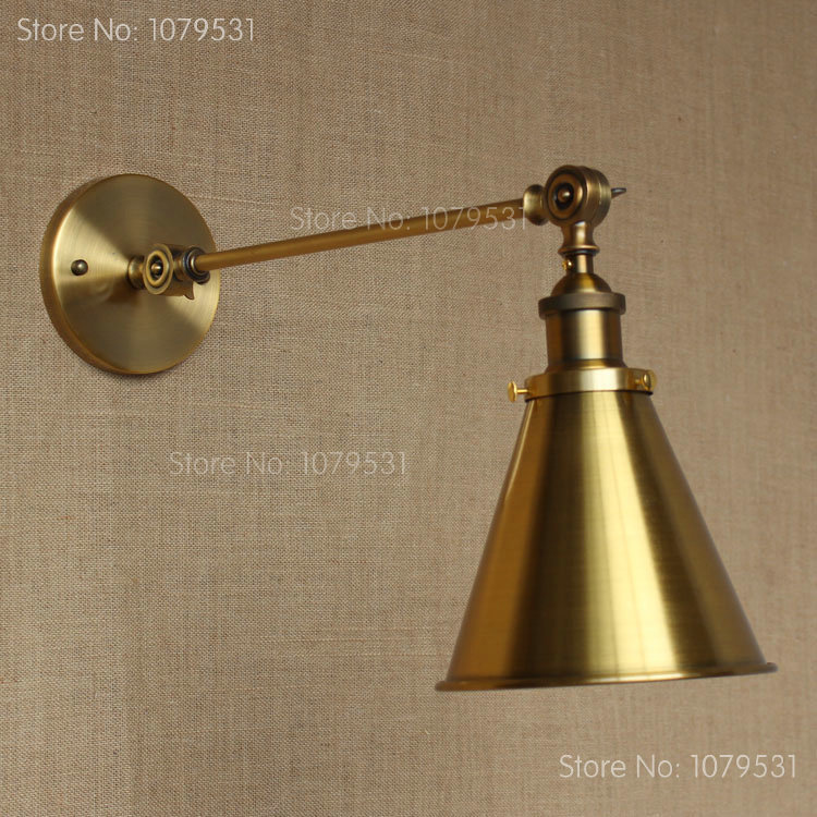 retro bronze single swing arm wall lamp for bedroom bedside adjustable wall mount swing arm lamp