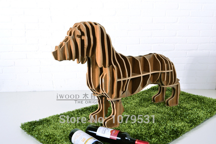 sausage dog puzzle wine holder for dining room,mdf animal wood furniture,dog puzzle holder,animal puzzle wine holder,diy rack