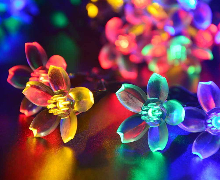 solar powered ball led string lights led fairy light for weeding christmas party festival outdoor festoon light decoration