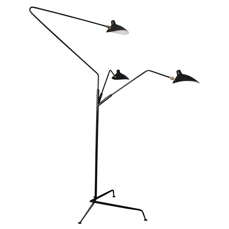 standing lamp 1/3 arm nordic iron floor light replica designer iion black/white floor lamp industrial loft home lighting