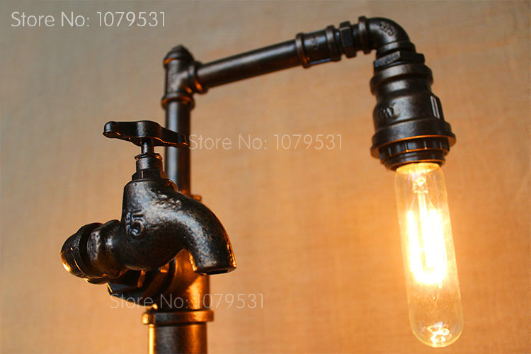 two heads american industrial retro water pipe pressure gauge desk lamp creative personality loft restaurant bedside desk lamp