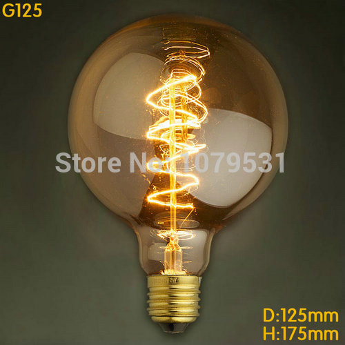 vintage edison incandescent light bulb g80 g95 g125 e27 40w 60w 110v 220v wire winding firework edison lamp