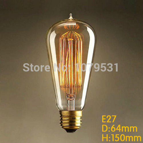 vintage edison light bulb e27 40w 110v 220v st64 incandescent bulb for pendant lights