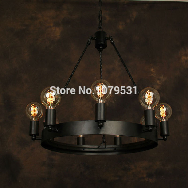 vintage industrial edison lamp chandelier e27*9pcs american style ancient rh loft pendant lamps coffee bar kitchen light fixture