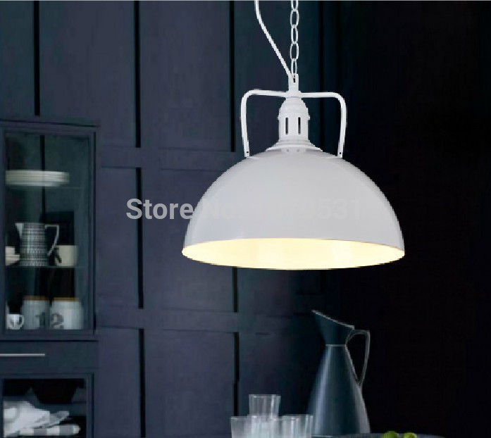 vintage nordic style hemisphere pendant light foyer parlor lighting black white color pendant lamps - Click Image to Close