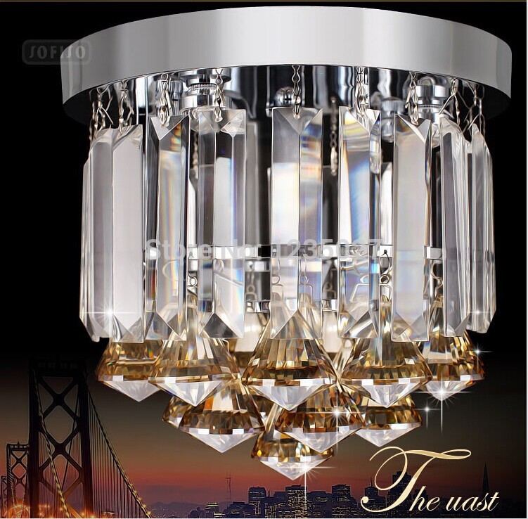 modern crystal ceiling lights of corridor / balcony / porch simple bedroom crystal lamps bar / restaurant home lighting d250mm