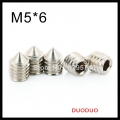 100pcs din914 m5 x 6 a2 stainless steel screw cone point hexagon hex socket set screws