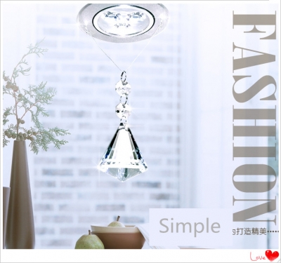 2015 modern simple fashion high-power crystal chandelier / led light / led lustre light led k9 bedroom crystal lighting [modern-pendant-light-7115]