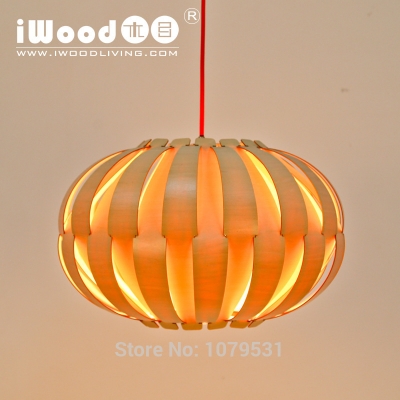 2016 new modern design diy style wooden pumpkin shape small pendant lights suspension lamps for home decor