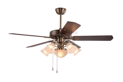 52 inch wood ceiling fan with light fixtuer for children baby room house living room pendant lamp 5 stainless blade foyer fans