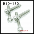 5pcs m10*130 m10 x130 stainless steel eye bolt screw,eye nuts and bolts fasterner hardware,stud articulated anchor bolt