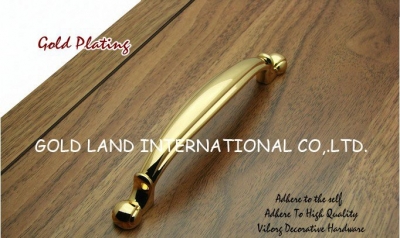 64mm Free shipping zinc alloy be plating 24K golden cabinet drawer handles