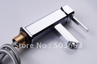Bathroom Basin & Kitchen Sink Brass Mixer Tap Swivel Unique Chrome Faucet L-512