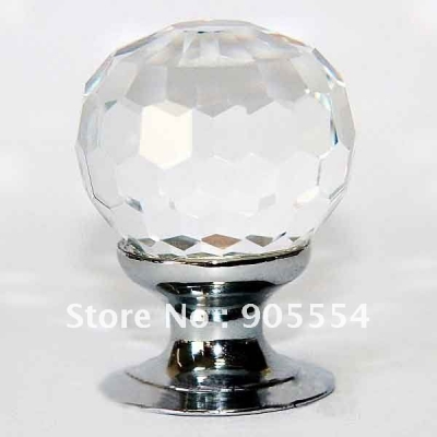 D30xH39mm Free shipping multi-faceted cutting crystal glass drawer knob