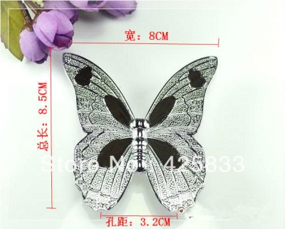 Free Shipping 32mm Silver Butterfly Zinc Alloy Antique Brass Plating ?Dresser Handles Cabinet Knobs Kitchen Pulls