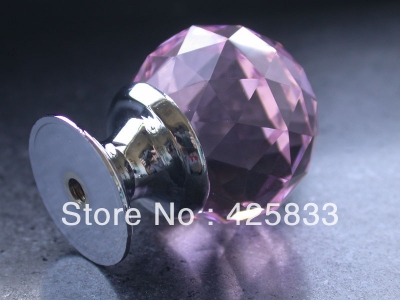 Free Shipping K9 Pink Crystal Knobs Glass Dresser Knobs Furniture Kitchen Cabinets Handles Pulls Dressers Knob Drawer Pulls [Crystal knobs 46|]