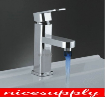 LED FAUCET bathroom mixer tap chrome 3 colors b042 [Bathroom Led Faucet 1047|]