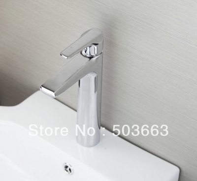 Luxury Shine Chrome Bathroom Basin Sink Waterfall Spout Faucet Vanity Faucet Mixer Tap L-6035
