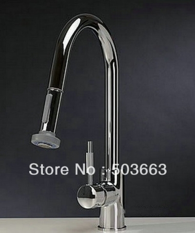 New Chrome Single Handle Brass Kitchen Faucet Basin Sink Spray Mixer Tap S-817
