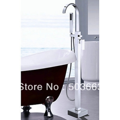 New Single Lever Brass Floor Mounted Bathtub Shower Faucet Mixer Tap D-003
