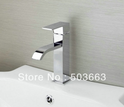 Novel 1 Handle Deck Mounted Bathroom Basin Faucet Waterfall Mixer Taps Vanity Chrome Faucet L-6066 [Bathroom faucet 332|]