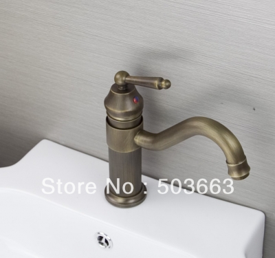 Swivel Spout Design Wholesale Antique Brass Bathroom Basin Sink Faucet Vanity Brass Faucet H-026