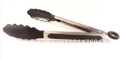 Utility Tong, 9 inch, Locking Clip, Non-Slip Silicone Grip