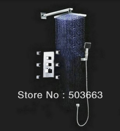 Wholesale Luxury Thermostatic Massage Jets Rain Showers Spray Shower Set Faucet 6 Body S-649
