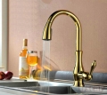 all copper cold and kitchen pull-out kitchen faucet sink faucet rotation vegetables basin taps golden tap