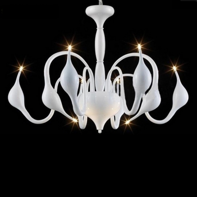el project large swan chandelier 9 lights fitting lamp lighting morden led chandelier fixture white or black red silver [modern-pendant-light-6960]