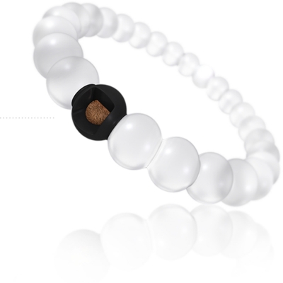 fashion silicone bracelet bangles jewelry for women men black bead with mud from dead sea white bead with water from mt everest