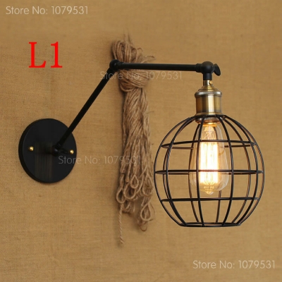 industrial vintage loft american wall lamps aisle vintage iron swing arm wall light for home decoration [loft-lights-7437]