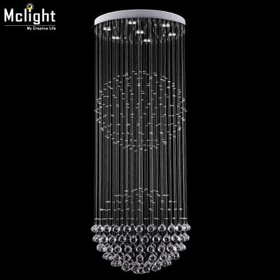 long spiral crystal ceiling lights clear crystal light fixture lustres lamp for stairs / foyer/ hallway prompt shipment mc0567 [crystal-ceiling-light-6483]