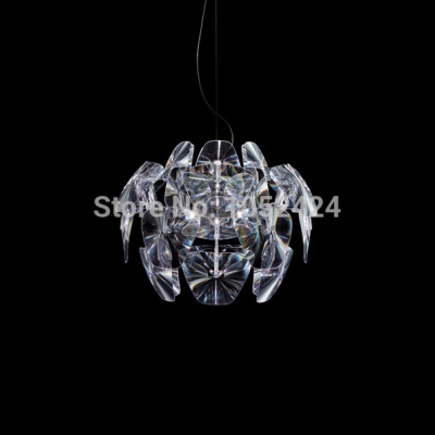 modern pendant lamp 1 light 110v 220v transparent arcylic leaves dinning living pendant lamps [pendant-lights-4084]