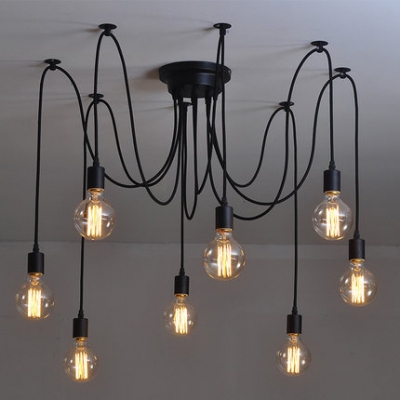 modern restaurant lighting multiple arms edison led bulb pendant chandelier vintage loft bar bedroom art pendant industrial lamp [chandelier-lights-2926]