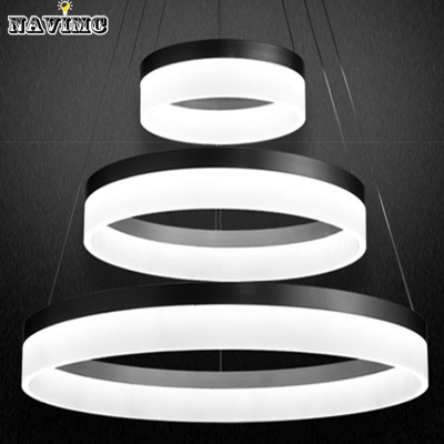modern two rings led pendant light arcylic led ring suspension light fixture, circle led ring lighting new design md5000
