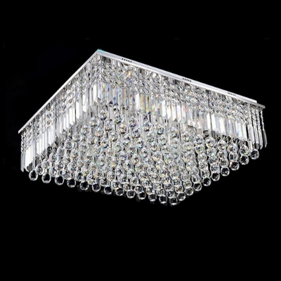 new modern flush mount square clear crystal ceiling light living room bedroom crystal lamp , modern lighting [modern-pendant-light-7203]