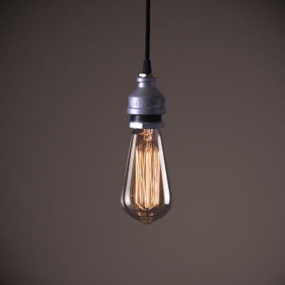 pendant light e26 e27 led edison bulb st64 included water piper iron black braid cable loft light 3 pcs/lot [pendant-lights-3812]