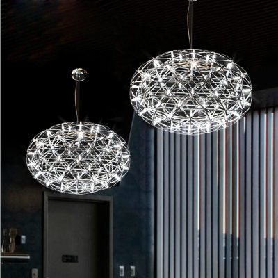sell stainless steel led pendant lights lamps firework flat ball shape living room loft lights shops lights110-240v