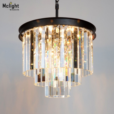 vintage french glass chandelier light fixture black cottage american white suspension lamp hanging light for dining room [crystal-ceiling-light-6999]