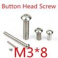 1000pcs stainless steel 304 m3*8 pan head hexagon socket button head screw