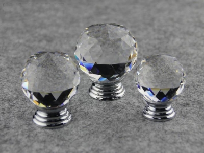 10Pcs Modern Fashion K9 Clear Crystal Glass Chrome Cabinet Drawer Knobs New (Diameter: 30MM) [K9 Crystal ?Cabinet ?Handle And]