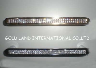 128mm Free shipping chrome-color top quality K9 crystal glass furniture handle/ drawer cabinet handle