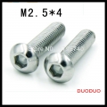 200pcs iso7380 m2.5 x 4 a2 stainless steel screw hexagon hex socket button head screws