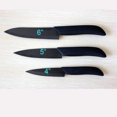 2012 Newest HYTT Brand 4" + 5" + 6" Chef Kitchen Black Blade Ceramic knife with Black handle