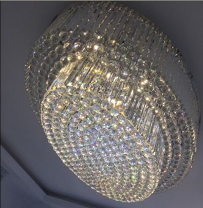 2015 modern 2 layers oval crystal chandelier led light for living room ceiling fixtures indoor lighting [modern-crystal-chandelier-5085]