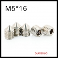 20pcs din914 m5 x 16 a2 stainless steel screw cone point hexagon hex socket set screws